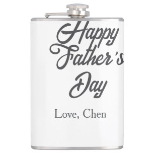 Happy father's day gray name love best Daddy ever  Hip Flask