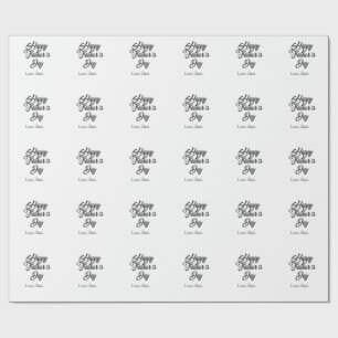 Happy father's day gray name love best Daddy ever  Wrapping Paper