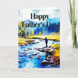 Happy Father's Day Greeting Card - Fly Fishing
