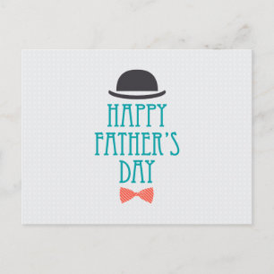 Happy Father's Day Hat & Bow Tie Postcard