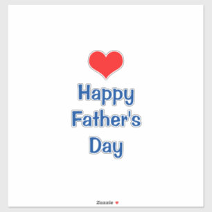Happy Fathers Day Heart Red Blue Custom Colorful