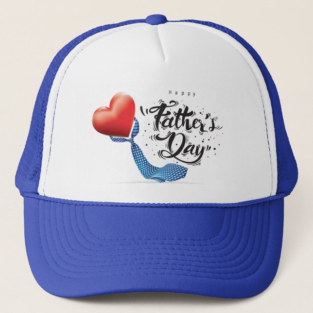 Happy Father's Day Heart & Tie Trucker Hat  ("Celebrating the man who ties our family together")