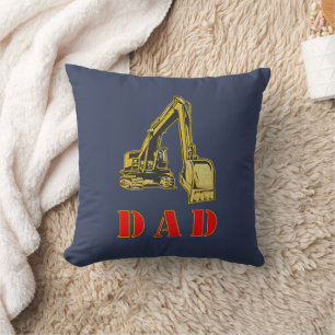 Happy Father's Day Heavy Equipment Builder Dad Cushion