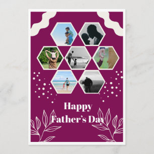 Happy Father's Day Hexagon Photo Collage Flat Card