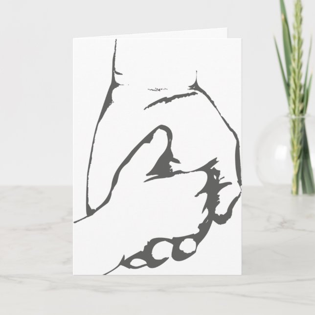 Happy Father's Day Holding Hands  Card (Front)