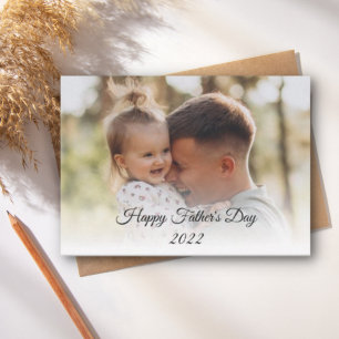 happy fathers day  holiday family photo modern card