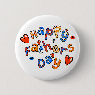 Happy Fathers Day Holiday Text 6 Cm Round Badge