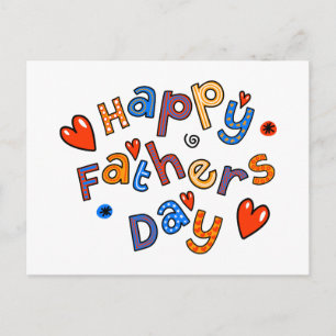 Happy Fathers Day Holiday Text Postcard
