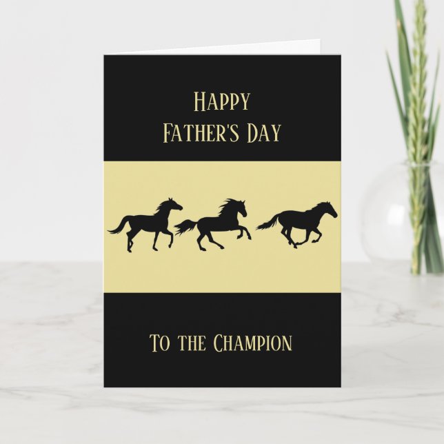 Happy Father's Day Horses Riding Trainer Card (Front)