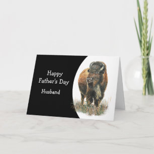 Happy Father's Day Husband Buffalo Bison Card