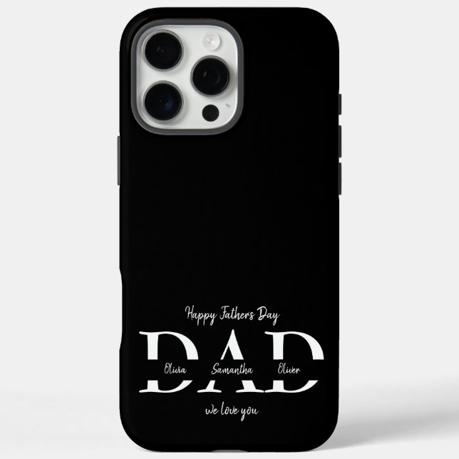 Happy Father's Day iPhone Case with Kids' Names (Back)