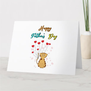 Happy Father's Day Kitty Dad Daddy Gift Cat Father Thank You Card