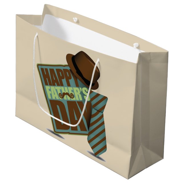 Happy Fathers Day Large Gift Bag (Front Angled)