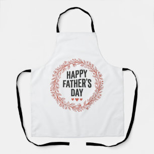 Happy Fathers Day Leaf Wreath Vintage Shirt Design Apron