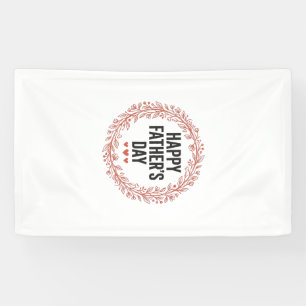Happy Fathers Day Leaf Wreath Vintage Shirt Design Banner