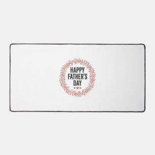 Happy Fathers Day Leaf Wreath Vintage Shirt Design Desk Mat