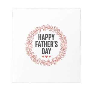Happy Fathers Day Leaf Wreath Vintage Shirt Design Notepad