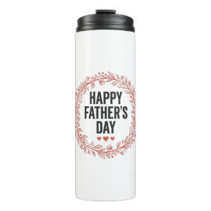 Happy Fathers Day Leaf Wreath Vintage Shirt Design Thermal Tumbler