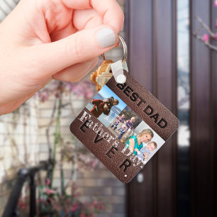 Happy Fathers Day love you dad 3 photos Key Ring