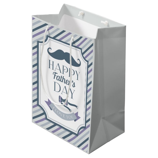 Happy Father's Day Medium Gift Bag (Front Angled)