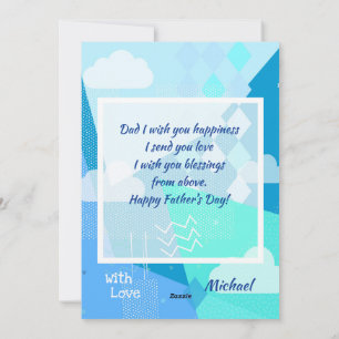 Happy Father's Day! Modern blue colour Holiday Card
