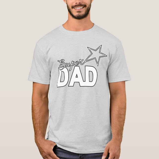 Happy Father's Day Modern Design "SUPER DAD" T-Shirt (Front)