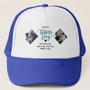 Happy Father's Day Modern Photo Collage Custom Trucker Hat