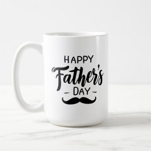 Happy Father's Day - Moustache Celebration Art Coffee Mug
