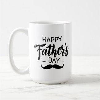 Happy Father's Day - Moustache Celebration Art Coffee Mug