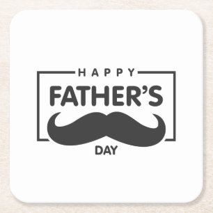 Happy Father's Day Moustache Coaster