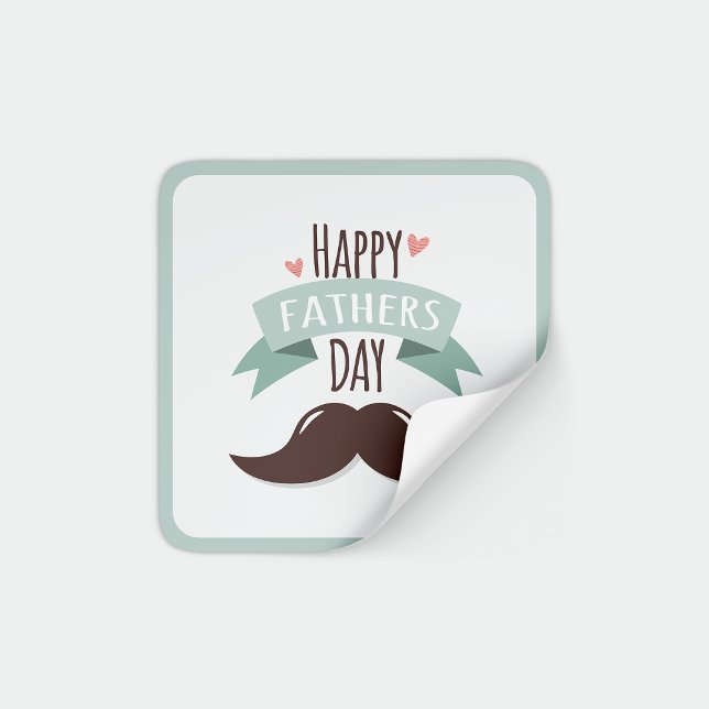 Happy father's day - moustache square sticker (Creator Uploaded)