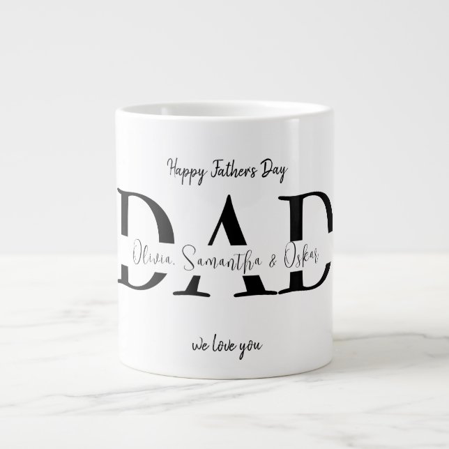 Happy Father's Day Mug with Kids' Names (Front)