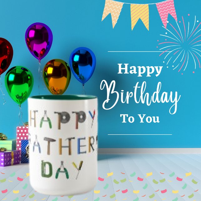 Happy Father's Day Mug with Tool Letter Design (Creator Uploaded)