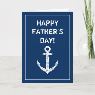 Happy Father's Day nautical boat anchor greeting Card