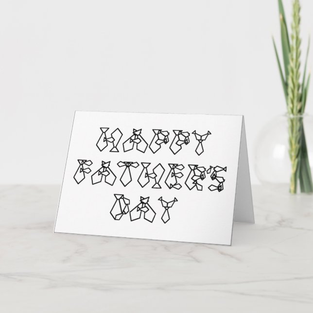 Happy Father's Day Necktie Font Letters Card (Front)