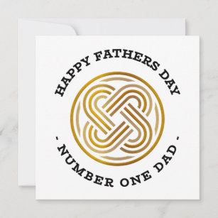 Happy Fathers Day Number One Dad Black Gold Holiday Card