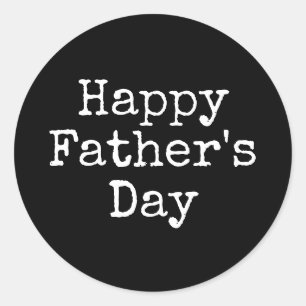 Happy Father's Day on black background  Classic Round Sticker