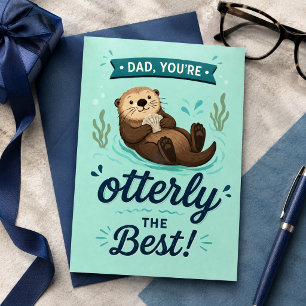 Happy Fathers Day Otterly Best Cute Teal Otter Dad