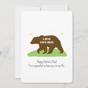 Happy Father's Day Papa Bear Thank You Card