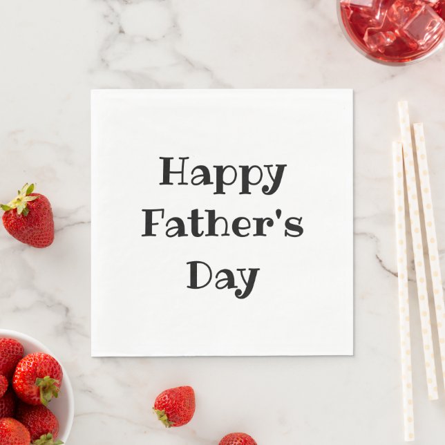 Happy Father's Day Party Black White Napkins (Insitu)