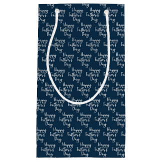 Happy Fathers Day Pattern Small Gift Bag