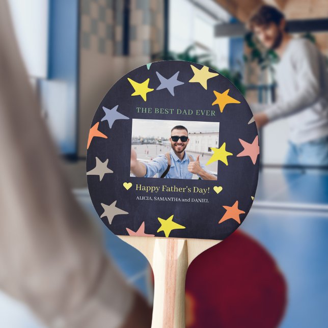 Happy Father's Day personalised photo text Ping Pong Paddle (Creator Uploaded)