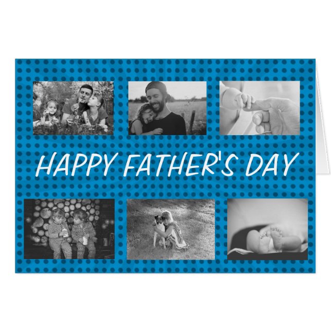 Happy Father's Day, personalised Photos Card (Front Horizontal)