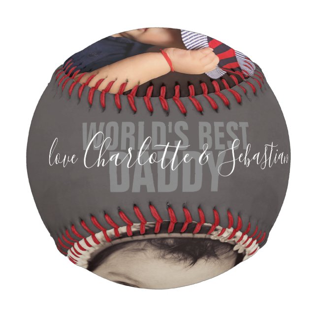 Happy Fathers Day Personalised Worlds Best Daddy Baseball (Back)