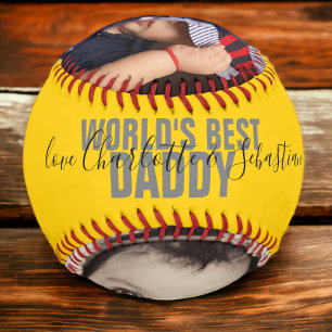 Happy Fathers Day Personalised Worlds Best Daddy Softball