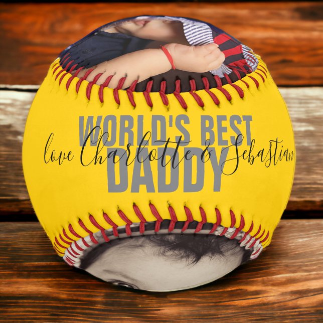 Happy Fathers Day Personalised Worlds Best Daddy Softball (Creator Uploaded)