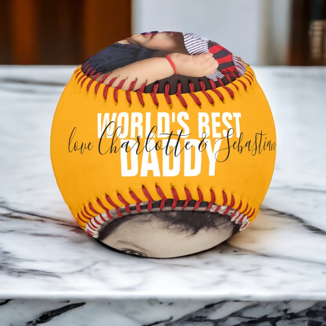 Happy Fathers Day Personalised Worlds Best Daddy Softball (Creator Uploaded)