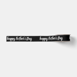 HAPPY FATHER'S DAY PERSONALIZED TEXT NAME STYLISH GROSGRAIN RIBBON