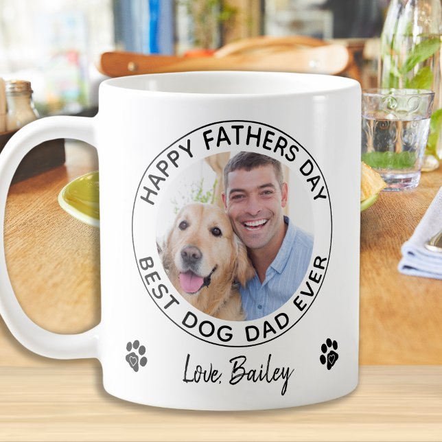Happy Father's Day Pet Photo Best Dog Dad  Coffee Mug (Creator Uploaded)