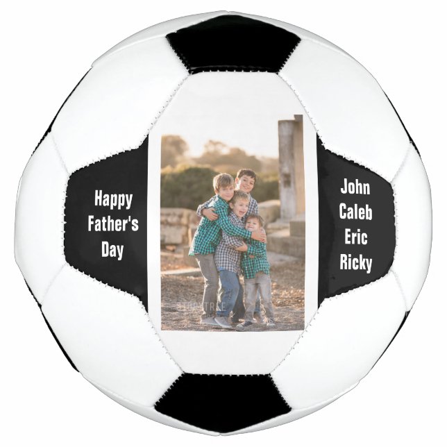 Happy Father's Day Photo And Names Soccer Ball (Front)